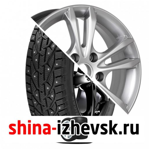 Колесо в сборе Tigar Ice 205/55 R16 T 94 + КиК Samara-оригинал 6xR16 4×100 ET41 DIA60.1 Насыщенный темно-серебристый цвет в Ижевске